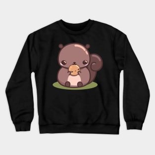 Cute squirrel with pancake Crewneck Sweatshirt